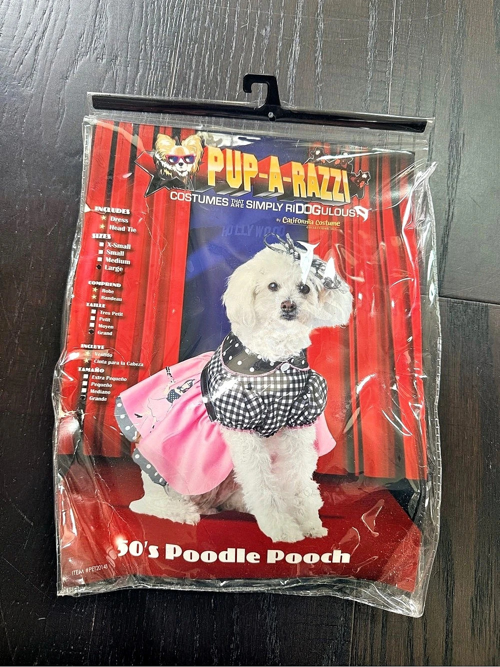 California Costumes 50's Poodle Pooch Dog Costume Large Pink & Black